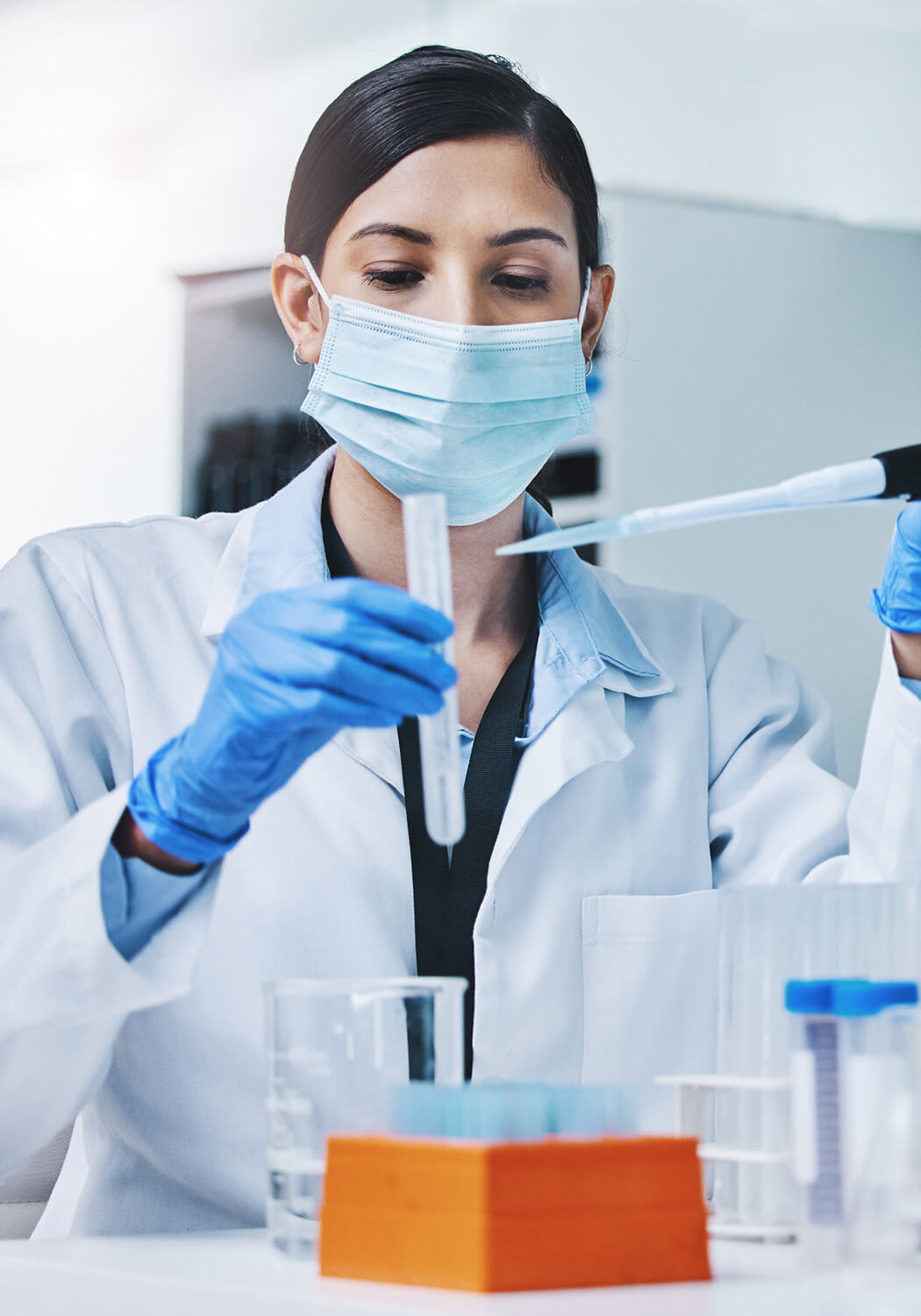 person working in lab
